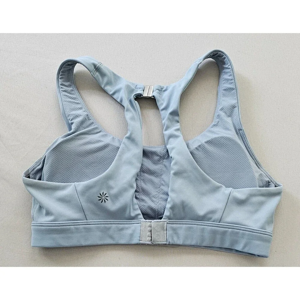 Athleta Advance High Impact Racerback Sports Bra Gray Blue Size 36 Supportive